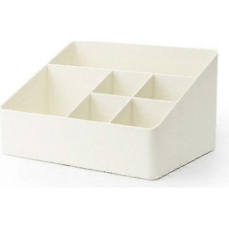 Grande boîte de rangement cosmétique, organisateur de bureau à 6 compartiments, rangement de maquillage pratique pour la maison et le bureau (1/5)
