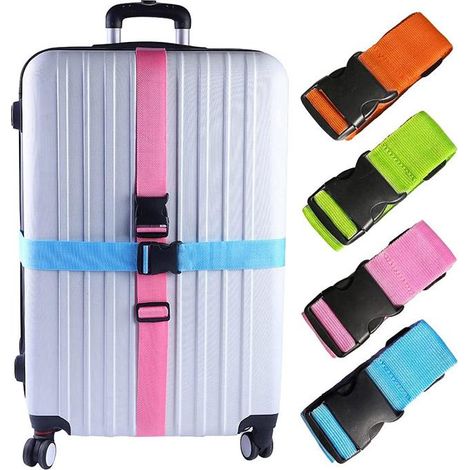 Sangle de bagage réglable, de couleur bleue, pour sécuriser vos bagages pendant vos voyages accessoire réutilisable pour les transports quotidiens.-AquaForge (1/5)