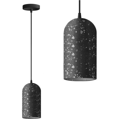 LAMPADA A SOSPENSIONE APP997-1CP CALCESTRUZZO NERO CAMPANA 1-PUNTI LUCE E27 9,5X935X17,5-102,5CM REGOLABILE