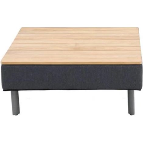 Table basse de jardin en aluminium gris et teck - Jardideco (1/4)