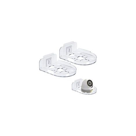 Lot de 2 Supports Muraux Universels pour Caméra, Support Mural Camera Adhésif Transparent sans Perçage, Étagère Murales Compatible avec TP Link Tapo, Babyphone et Sécurité Intérieur Extérieur (1/5)
