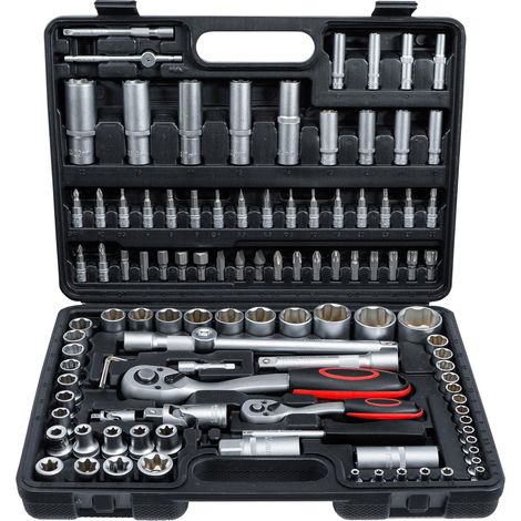 Valigetta porta attrezzi manuale con set di bussole - 108 utensili - BGS