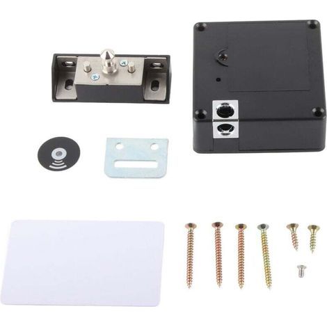 Verrou électronique invisible pour armoire - Verrouillage RFID - Pour , le bureau, le tiroir - Pour porte, armoire, placard (noir) (1/4)