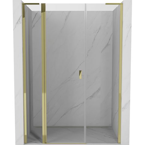 Mexen Mist L-Duschtür öffnend 140 cm, transparent, gold - 8A4L-140-001-50-00 (1/5)