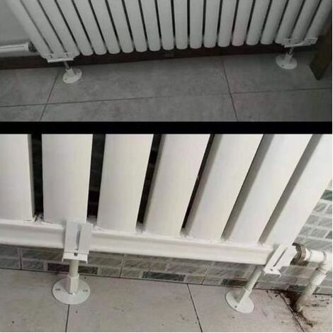 Lot de 2 Supports de radiateur en Aluminium, Pied radiateur Fonte,résistance au Brouillard salin, Support de radiateur pour la Maison, Support réglable en Hauteur Hauteur réglable 13-18cm (1/5)