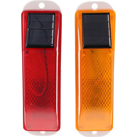 Feux Solaires de Précaution Clignotants pour Poteaux et Clôtures, Lampes LED Rechargeables pour Éclairage Extérieur, Usage Professionnel et Sécurité, Lot de 2 Pièces (1/5)