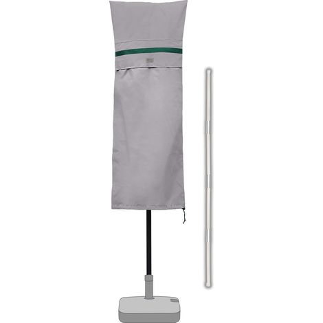 Sekey Schutzhülle mit Stab, Abdeckung für Doppelsonnenschirm mit Kurbel, Marktschirm, 460 x 270 cm, Hellgrau (1/5)