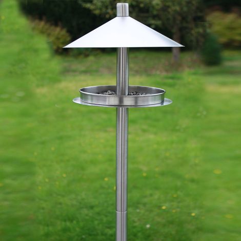 HABAU Futterstation für Vögel aus Edelstahl, mit Ständer