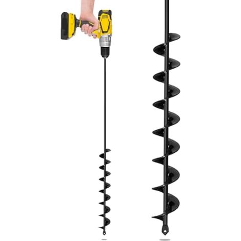 Foret tarière de 5,1 x 81,3 cm pour plantation, tarière de jardin pour planter des bulbes, tarière de plantation facile avec perceuse pour perceuse hexagonale de 9,5 mm (1/5)