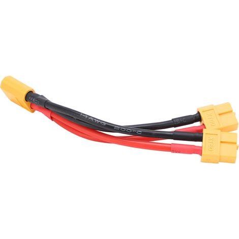 XT60 Parallelanschlusskabel für RC-Akkus, doppeltes Y-Verlängerungskabel, 1 Stecker auf 2 Buchsen, Silikonkabel