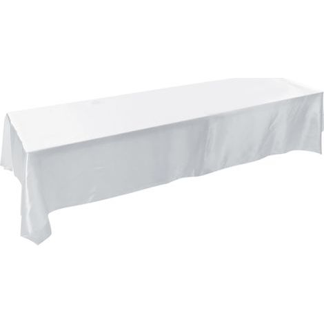 Tovaglia rettangolare 145x320 cm, antimacchia, adatta per banchetti, matrimoni, decorazioni per feste, bianca (1/5)