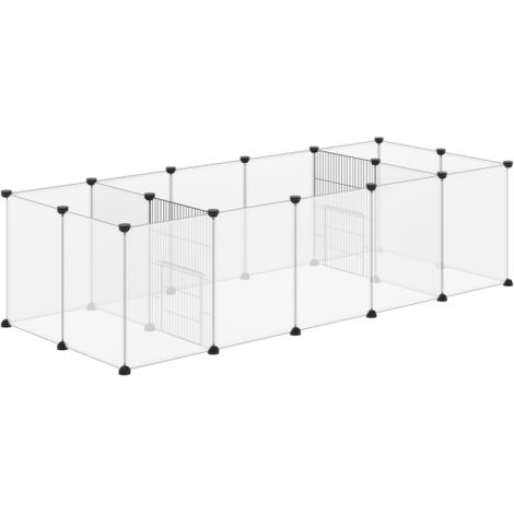 18-Panel Small Animal Cage Playpen for Guinea Pigs and Hedgehogs - White Pet Enclosure for Indoor and Outdoor Use (1/5)