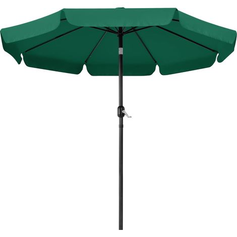 Yaheetech Ombrellone da Esterno con 8 Costole Ombrellone da Giardino Con Manovella per Spiaggia Balcone Terrazzo Mercato Verde Scuro (1/5)