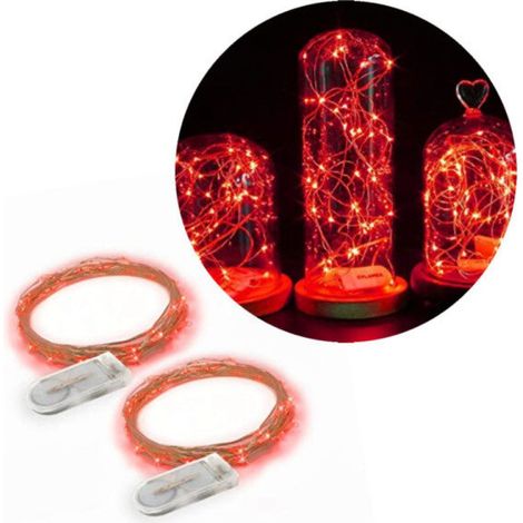 2 Akkupacks, 1 m lang, für 10 Lampen – rot – zwei Akkus zur Lieferung über den Kundenservice bestellen (1/5)