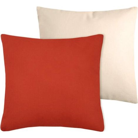 Coussin DUO 50x50 brique beige clair (1/2)