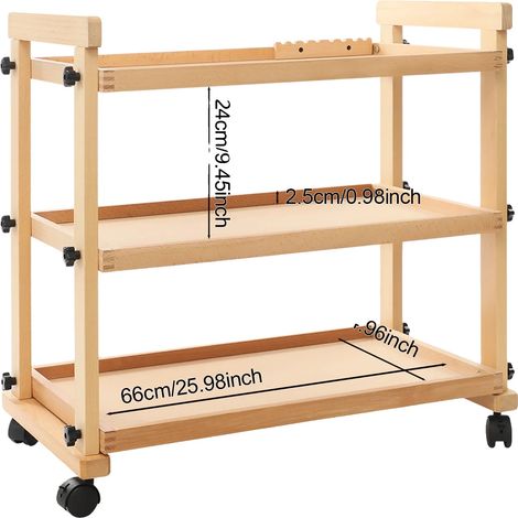 Étagère à Outils de Peinture, Bois de Hêtre Solide, Rangement Ample, Couleur du log (1/2)