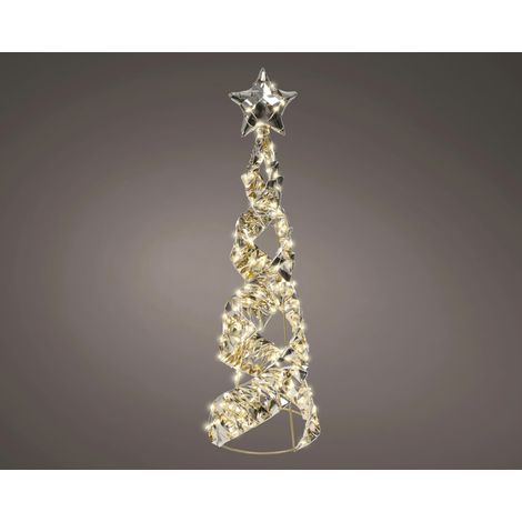 Lumineo LED Konus mit Timer Kunststoff Ø 16 x 60 cm warmweiß gold