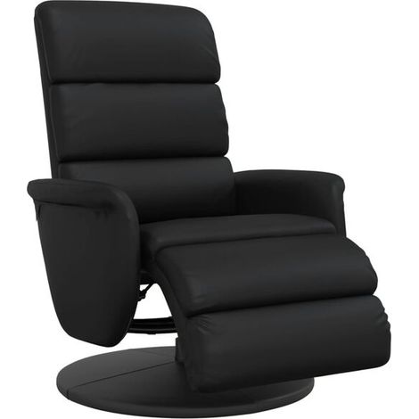 Un fauteuil inclinable avec repose-pieds, en similicuir noir. (1/5)
