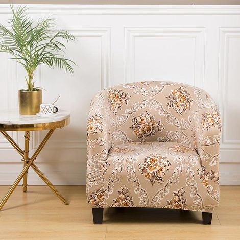 Housse De Fauteuil Extensible Housse De Chaise Imprimé Amovible Lavable Housse De Canapé Modern Revêtement De Fauteuil Pour Comptoir De Bar Salon Salle À Manger Réception Bureau (24) (1/5)