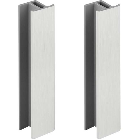 Cyclingcolors – Jonction de plinthe 150mm – Finition aluminium brossé – Largeur 20mm – Raccord pour cuisine – Connecteur pied de meuble PVC