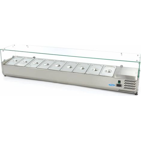 Réfrigérateur de préparation - 200 cm - 9 bacs GN 1/3 - Maxima