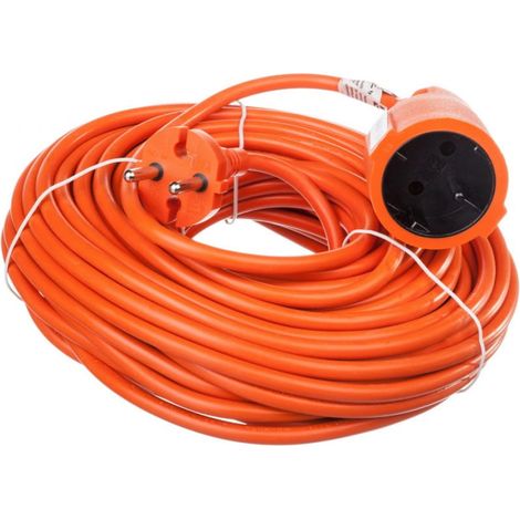 Prolunga da giardino con 1 presa, 20 m /H05VV-F 2x1/ arancione P01320