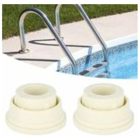 Pare-chocs en caoutchouc pour échelle de piscine, remplacement sûr de 2 pièces pour échelle de piscine, facile à installer, fabrication exquise, ensemble de pare-chocs pour échelle de piscine (blanc) (1/4)