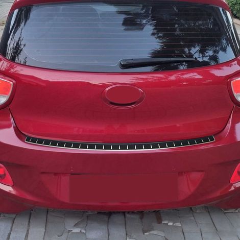 OMAC Ladekantenschutz Stoßstangenschutz für Hyundai i10 II Schrägheck 2017-2019 Facelift – Edelstahl carbon foliert (1/5)