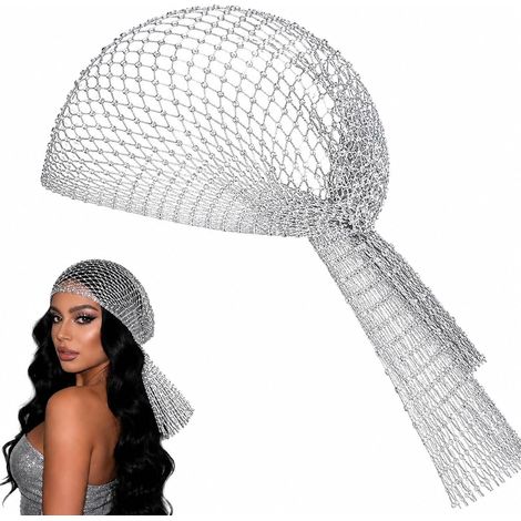 Bandeau Résille Strass pour Femme, Foulard de Tête Pailleté Élastique, Coiffe Filet Scintillante pour Soirée Disco Boîte de Nuit et Carnaval, Accessoire Cheveux Brillant pour Fêtes et Festivals (1/5)