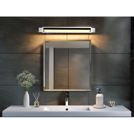 Dimmbare LED Bad Spiegelleuchte FABRIZIO schwenkbar, Chrom Breite 50cm