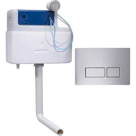 Roper Rhodes Torrent Concealed Dual Flush WC Toilet Cistern +Plaza S/Steel Plate (1/4)