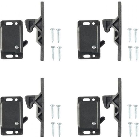 Lot de 4 Serrures De Porte D'armoire En ABS Avec Mécanisme De Loquet à Poussoir Serrures Sécurisées Pour Placard Et Tiroir Pour Caravane Camping-car Bureau Installation Facile (1/5)