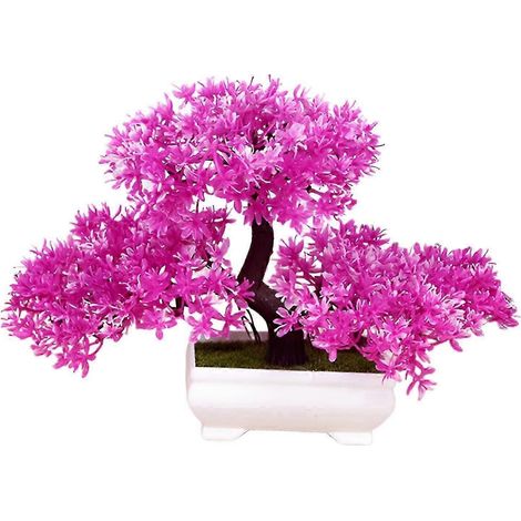 Arbre bonsaï artificiel en pot, plante décorative, fausses plantes pour chambre, intérieur, décoration de style champêtre-Pink