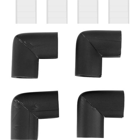 Protectores de esquina para bordes de mesa (4 piezas), color negro.