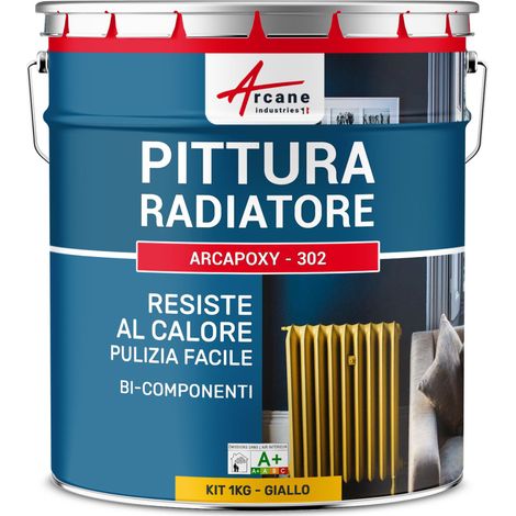 Vernice per termosifoni in ghisa e alluminio - ARCAPOXY - 302 - 1 kg (fino a 5 m² in 2 strati) Giallo Traffico - RAL 1023 - ARCANE INDUSTRIES (1/2)