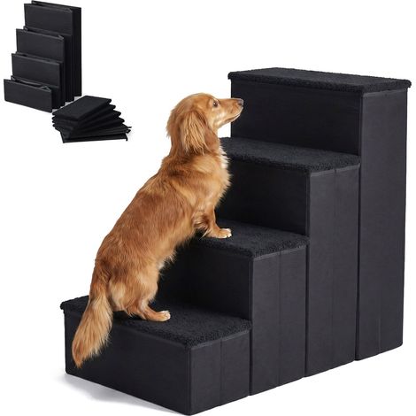 Foldable Dog Steps with Storage, Large, Black (1/5)