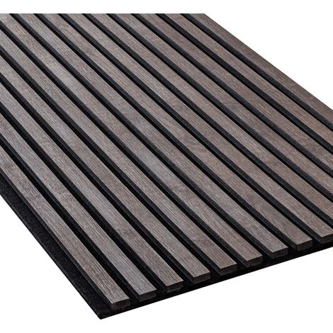 Panel acústico 3D NMC 3054676 SELITSTYLE Panel de pared 240 x 56,5 cm Revestimiento de pared palilleria acústico Diseño escandinavo Roble oscuro (1/5)