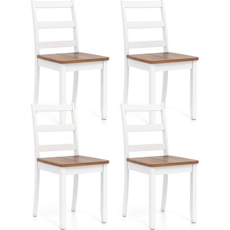 Dining Chairs Set of 4, Ladder Back, 400 lb Capacity (1/5)