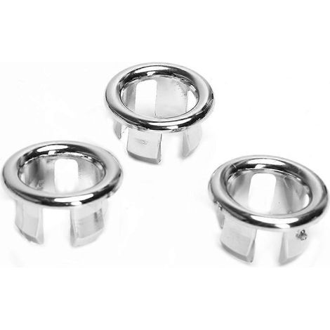 3 couvercles de trop-plein pour lavabo et baignoire, couvercles de rechange pour lavabo, anneaux de trop-plein en céramique pour salle de bain (1/5)