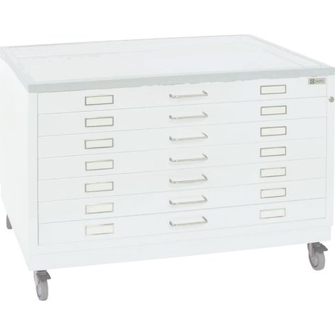 PROVOST - Dessus en verre feuilleté gris pour armoire à plans - Provost
