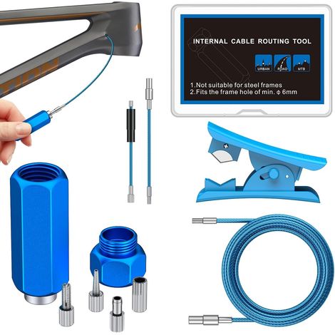 Kit d'Outils de Câblage Interne Vélo avec Coupe-Durite Hydraulique, Compatible avec Gaines 4-5.5mm, Câbles Di2 E-Tubes (1/5)