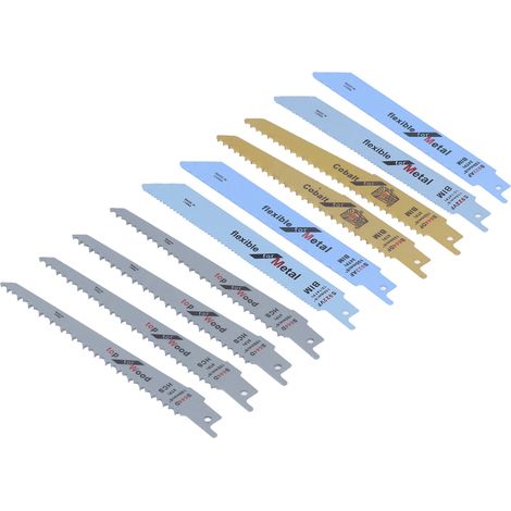 Lot de 10 lames scie sauteuse acier carbone bimetal pour bois metal S644DF S644D S922AF S922VF (1/5)