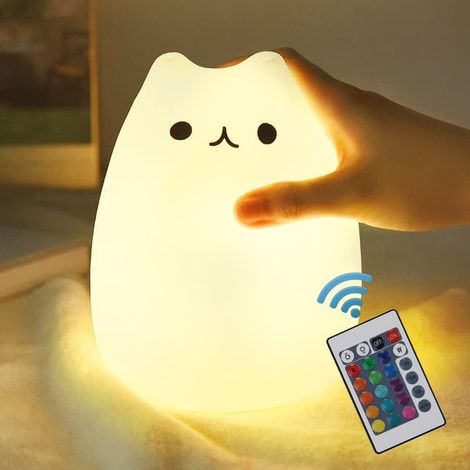 Filiyano-Veilleuse chat, veilleuse chaton en silicone télécommandée pour (1/5)