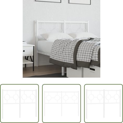 vidaXL Tête de lit de remplacement métal blanc 120 cm (1/5)