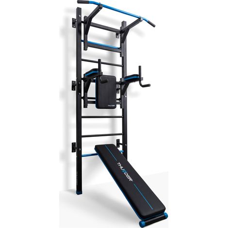 THUNDER RITMO Sprossenwand mit Klimmzugstange, Dip-Station und Trainingsbank 150 kg Belastbarkeit (1/5)