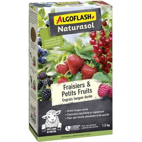 Fertilizante para fresas y pequeños frutos - ALGOFLASH NATURASOL - Larga duración - 1,5 kg - UAB (1/2)
