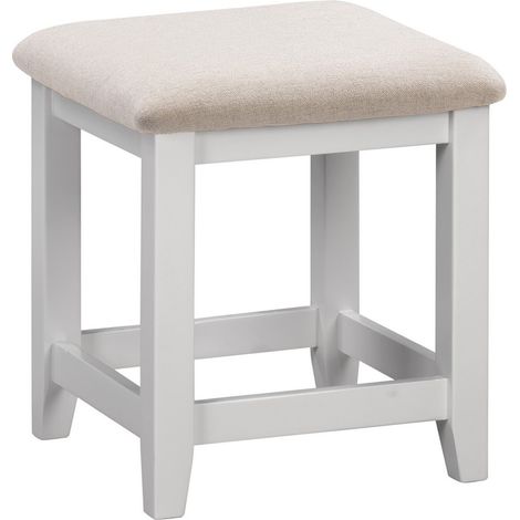Windsor Dressing Table Stool - L42 x W46 x H42 cm - Pebble Grey/Oat