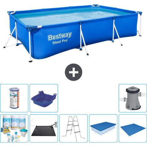 Bestway Bestway Steel Pro Rectangulaire - 300x201x66 cm - 9-pièces S21550 (1/5)
