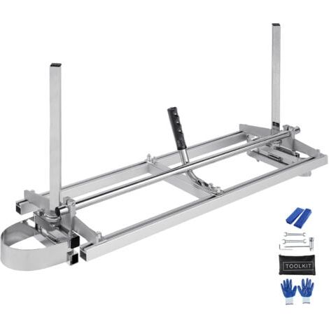 [JAMAIS UTILISÉ] Mophorn Segheria portatile, barra di guida da 14“-36”, acciaio zincato, sega a catena per tavole di spessore 0,2“-11,81”, segheria per legno a taglio incrociato per costruttori, argen