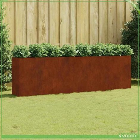 Lit surélevé de jardin - FAFEICY - 824528 - acier corten - 280x40x80 cm - sans fond (1/5)